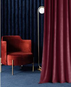 Room99 Hotový Závěs na kroužcích CHARMY Jednobarevný Velurový Zatemňovací Barva: Bordó/Zlatá, Velikost: 140 x 280 cm