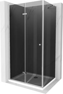 Mexen Lima, sprchový kout se skládacími dveřmi 80 (dveře) x 70 (stěna) cm, 6mm šedé sklo, chromový profil + slim sprchová vanička bílá + chromový…