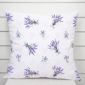 Biante Dekorační povlak na polštář TF-128 Snítky levandulí na bílém 30 x 50 cm