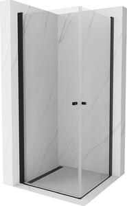 Mexen Pretoria Duo, sprchový kout se 2-křídlými dveřmi 80 (dveře) x 80 (dveře) cm, 6mm čiré sklo, černý profil, 852-080-080-50-00-02