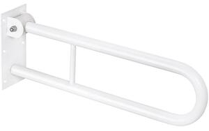 Bemeta Design HELP: Madlo, 600 mm, ve tvaru U, sklopné, s aretací, bez krytky, bílá - 301507804