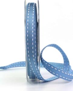Stuha rypsová BUSTER prošívaná modrá 15 mm x 2 m