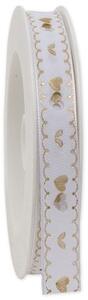 Stuha svatební LOVE AFFAIRE WHITE 15mm x 2m (14,-Kč/m)