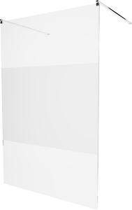 MEXEN - Kioto zástěna sprchová samostatně stojící 100 x 200 cm, transparentní/mléčné sklo 8 mm, chrom - 800-100-002-01-35