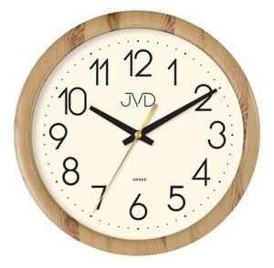 JVD Nástěnné tiché netikající hodiny JVD H608.2 v imitaci dřeva