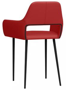 Jídelní židle 2 ks umělá kůže / kov Dekorhome Červená