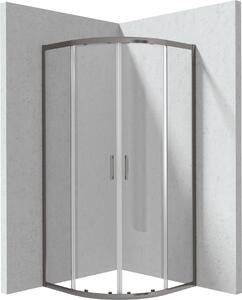 Deante Funkia Evo sprchový kout 80x80 cm půlkulatá grafitová kartáčovaný/průhledné sklo KYP_D088P