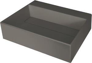 Deante Correo, granitové umyvadlo na desku s poličkou pod baterii a krycí deskou 500x400x130 mm, antracitová, CQR_TU5M