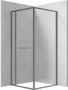 Deante Square sprchový kout 80x80 cm čtvercový grafitová matný/průhledné sklo KQB_D088P