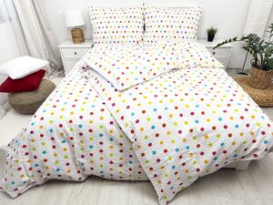 Krepové povlečení Puntíky malé Zapínání: knoflík, Velikost polštáře: 50x70, Velikost přikrývky: 140x200