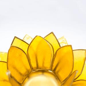 Svícen - lotosový květ - žlutý - velký