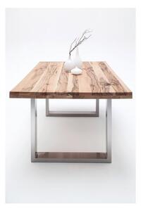 Jídelní stůl CASTELLO dub divoký přírodní/leštěná ocel Velikost stolu 180x100