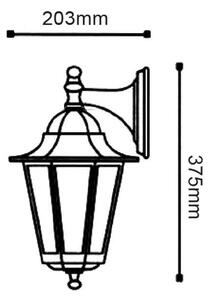 ACA Lighting Garden lantern venkovní nástěnné svítidlo HI6172GB