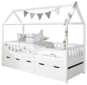 DĚTSKÁ POSTEL SE STŘÍŠKOU, 90/200 cm, bílá MID.YOU - Online Only dětské postele, Online Only