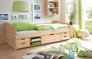 POSTEL S ÚLOŽNÝM PROSTOREM, 90/200 cm barvy borovice MID.YOU - Jednolůžkové postele, Online Only