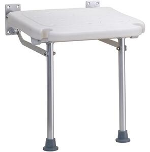 Bemeta Design HELP: Sprchové sedátko, sklopné, s nohou, hliník, mat, bílý plast - 353125033