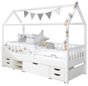 DĚTSKÁ POSTEL SE STŘÍŠKOU, 90/200 cm, bílá MID.YOU - Online Only dětské postele, Online Only