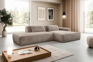 ROHOVÁ SEDAČKA, plast, textil, kompozitní dřevo, šedohnědá Livetastic - Sedací soupravy, Online Only