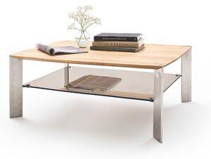 Konferenční stolek z masivu NELIA dub přírodní/leštěná ocel