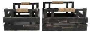 Dřevěný box Antique Coal Větší