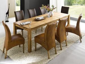 Rozkládací jídelní stůl z masivu PETER dub divoký Velikost stolu 140x80