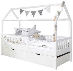 DĚTSKÁ POSTEL SE STŘÍŠKOU, 90/200 cm, bílá MID.YOU - Online Only dětské postele, Online Only