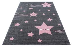 DĚTSKÝ KOBEREC, 80/150 cm šedá, pink Ben'n'jen - Online Only koberce & rohožky, Online Only