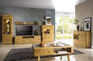 Dubový nábytek z masivu do obývacího pokoje a jídelny - DALLAS 6 dub pálený olejovaný