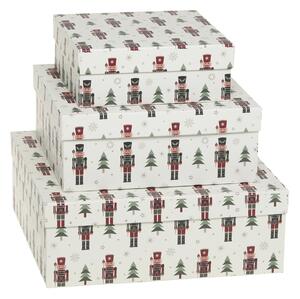 Dárková krabice Nutcrackers White – set 3 ks