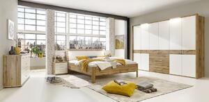 Moderní postel PADUA alpská bílá/dub plocha spaní 180x200 cm