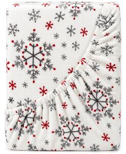 4Home Vánoční prostěradlo mikroflanel Snowflakes, 180 x 200 cm