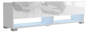 Televizní stolek ANTOFALLA 140, bílá/bílý lesk