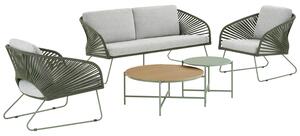 Nordic Living Zelený zahradní set pohovky, křesel a stolků Vellano