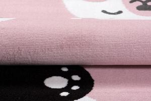 Dětský koberec PINKY DE78A Bear Panda Rabbit růžový