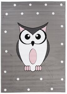 Dětský koberec PINKY DF01A Owl šedý
