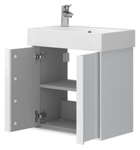 Lavedo Quadra White 55 koupelnová skříňka s umyvadlem, lesk