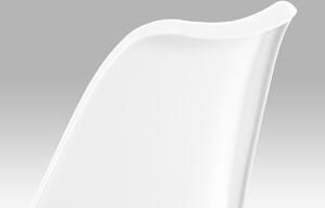 Jídelní židle bílý plast / bílá koženka / natural CT-741 WT