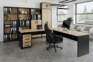 Kancelářský psací stůl NEJBY GIANNI, černá/dub wotan