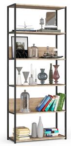 Ak furniture Industriální regál Lamon 80 cm černý/dub sonoma