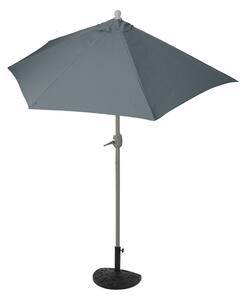 Slunečník půlkruh Parla, UV 50+ polyester/hliník - 270cm antracit se stojanem