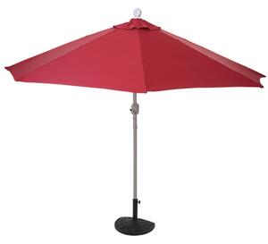 Slunečník půlkruh Parla, UV 50+ polyester/hliník - 270cm bordó se stojanem