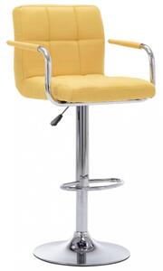 Barová židle látka / chrom Dekorhome Žlutá