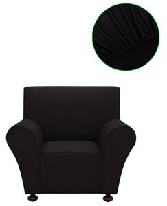 131079 Stretch Couch Slipcover Black Polyester Jersey