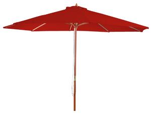 Slunečník Florida Ø 3m polyester/dřevo - červený