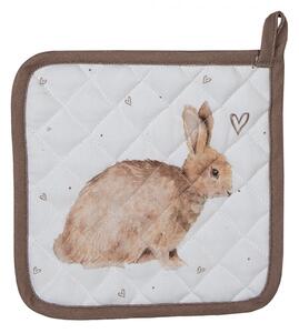 Bavlněná chňapka / podložka pod hrnec se vzorem králíčků Bunnies in Love – 20x20 cm