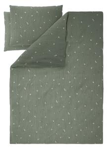 Livarno® Mušelínové ložní povlečení, 240 x 220 cm, 70 x 90 cm (květiny/zelená) (100404633003)