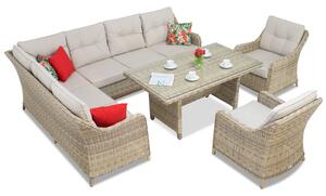 Sada Technorattan Toledo Comida 7 béžový Garden Point