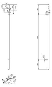 Sapho - Elektrický sušák ručníků PASADOR 30W 150x15 cm matná černá