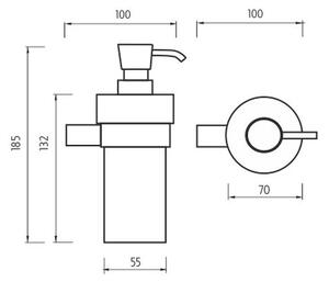 NIMCO BR 11031KN-26 - Nástěnný dávkovač mýdla BORMO 300 ml bílá/lesklý chrom