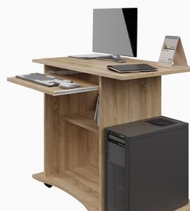 Praktický PC stůl s výsuvnou deskou NEJBY LYLE, dub sonoma